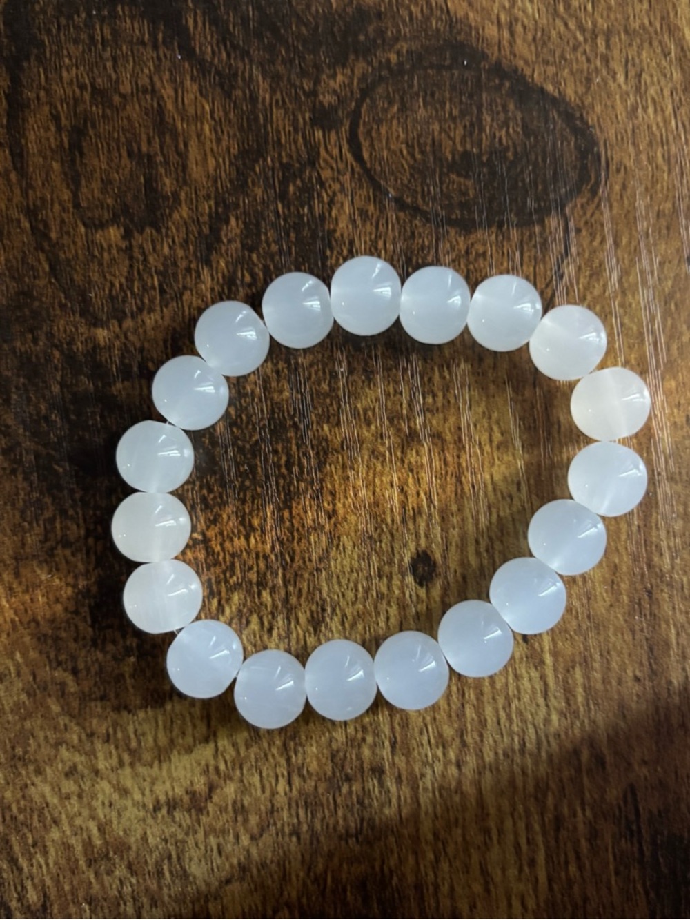 12PCS White Solid Glass Beaded Bracelets